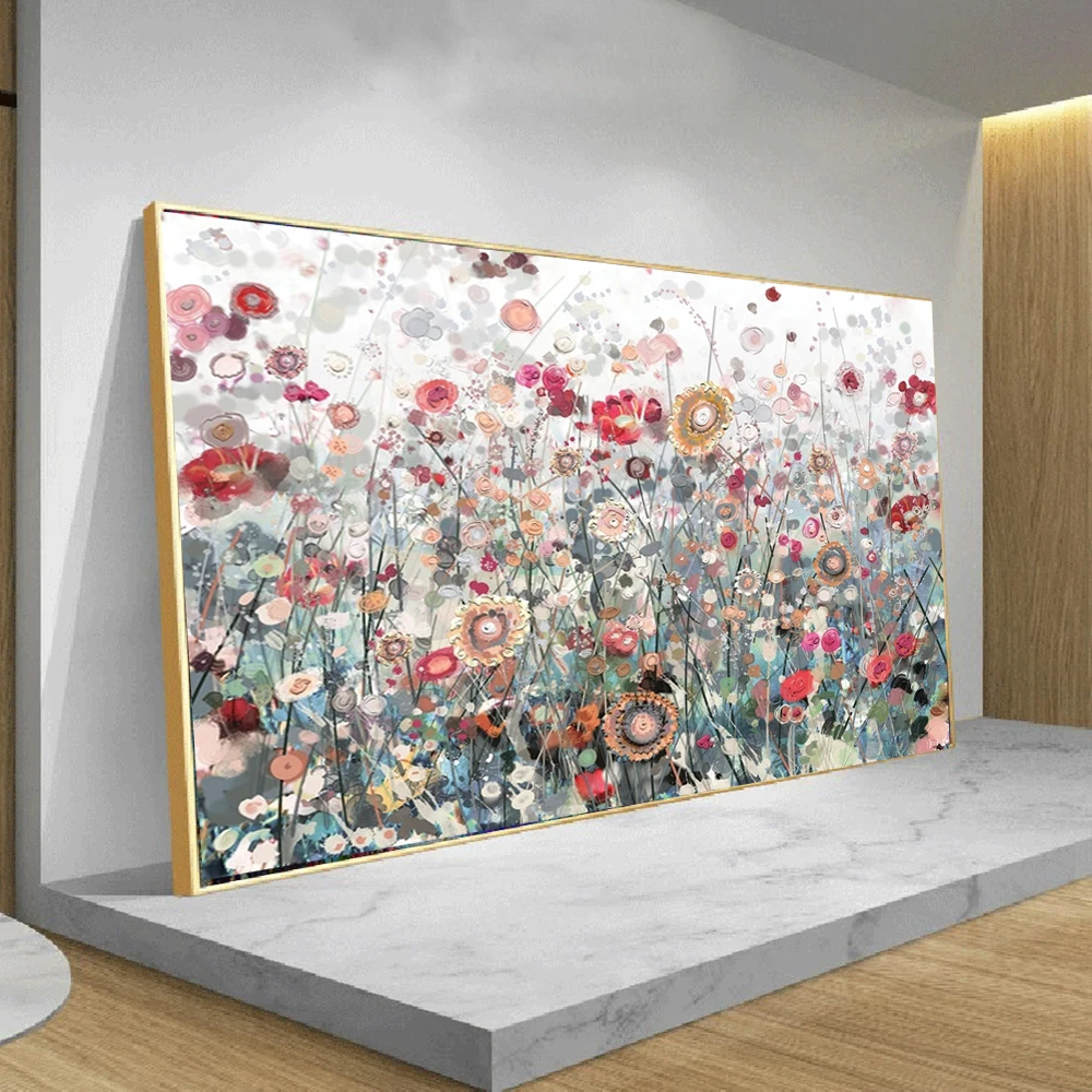

Modern Abstract Landscape Painting Colorful Flower Art Canvas Painting Posters And Prints Wall Art Picture For Living Room Decor