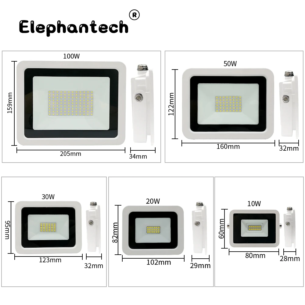 2 шт. прожектор 10 Вт 20 30 50 100 белый Холодный/теплый IP68 наружное освещение для