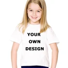 Футболка для мальчиков и девочек, Повседневная рубашка с дизайном по вашему фото или логотипу, белая или розовая, на заказ