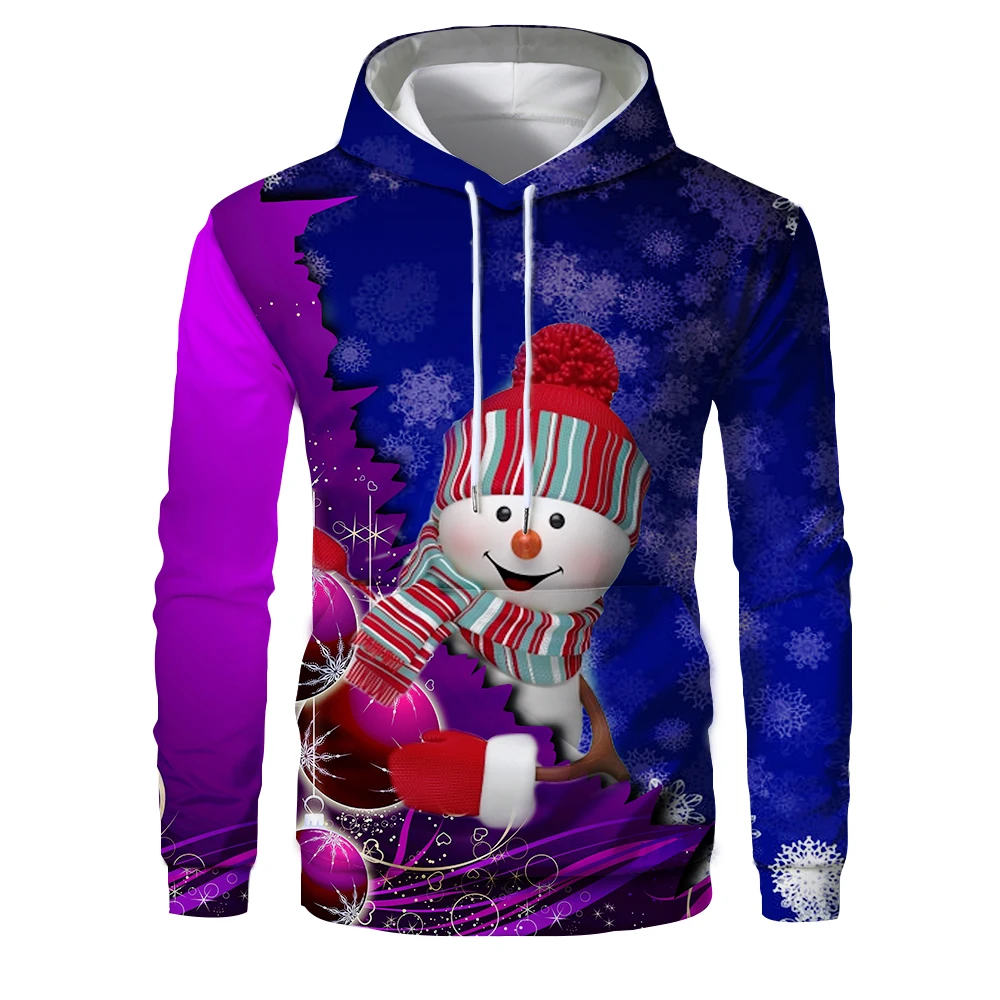 Photo Color Новые рождественские толстовки для мужчин 3D Санта Клаус и снеговик деревья печати мужчин s толстовка с капюшоном в стиле хип-хоп пуловер толстовки для мужчин Hombre - Цвет: Photo Color