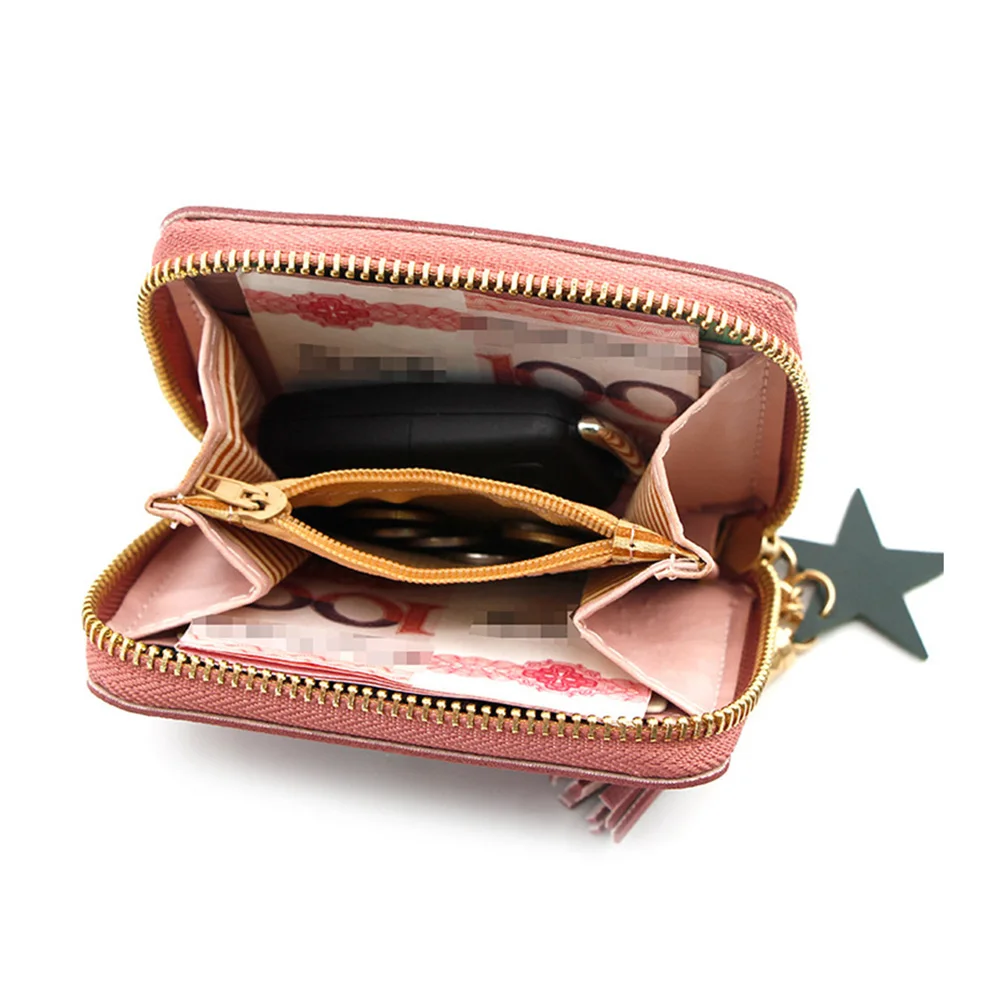 Новый милый женский маленький кошелек с вышивкой вишни Короткие Кошельки из