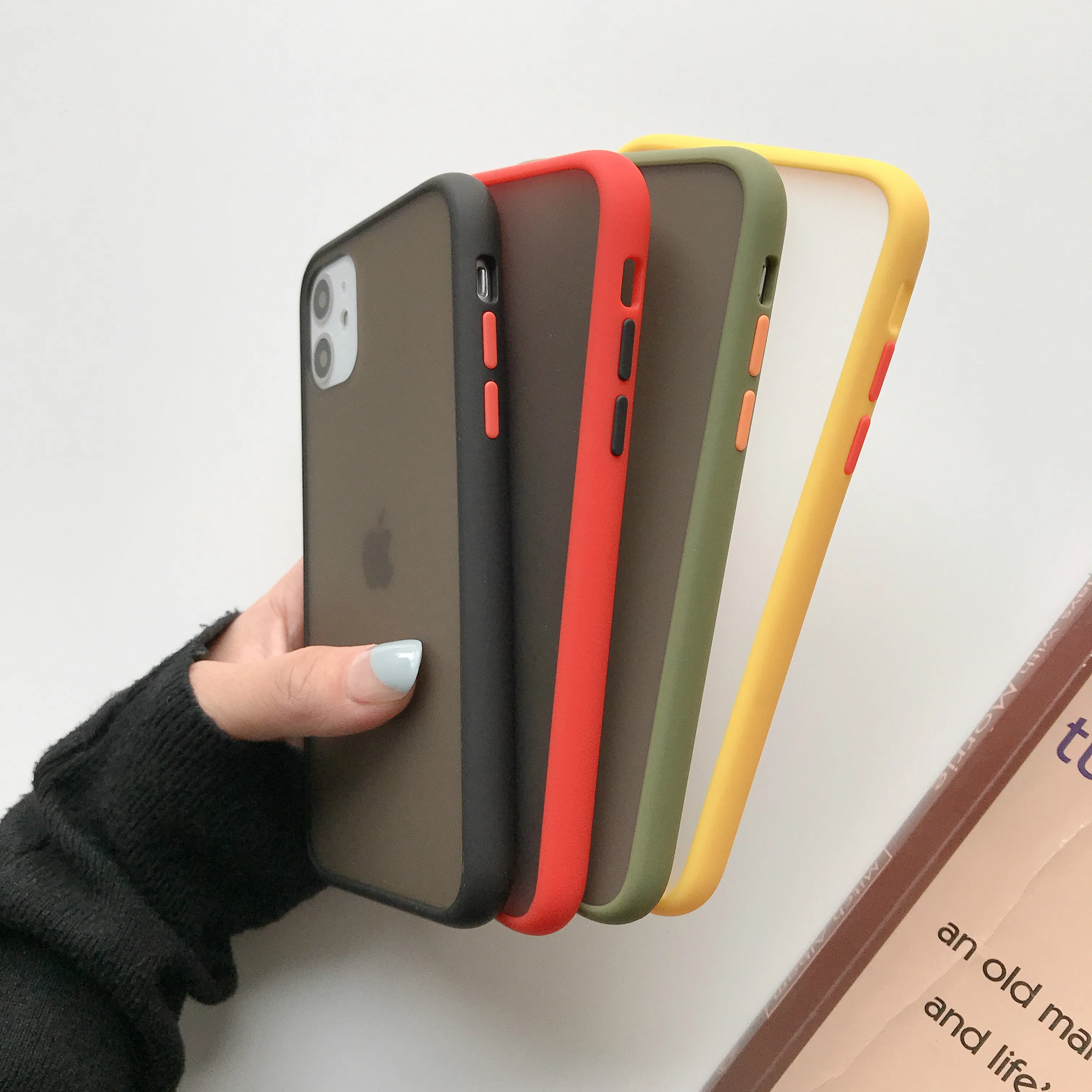 Для iPhone 11 Pro Max XR XS 6 6S 8 7 PlusSimple Матовый Бампер чехол для телефона противоударный ТПУ