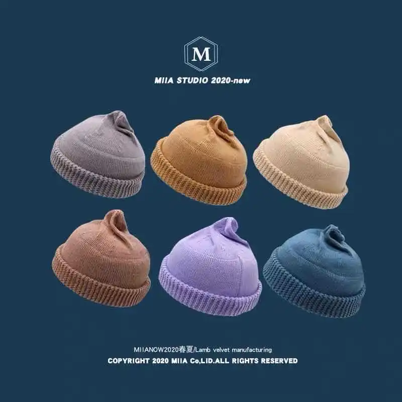 Тонкая осенне зимняя хлопковая льняная шапка в японском стиле для женщин Di Zhu Mao