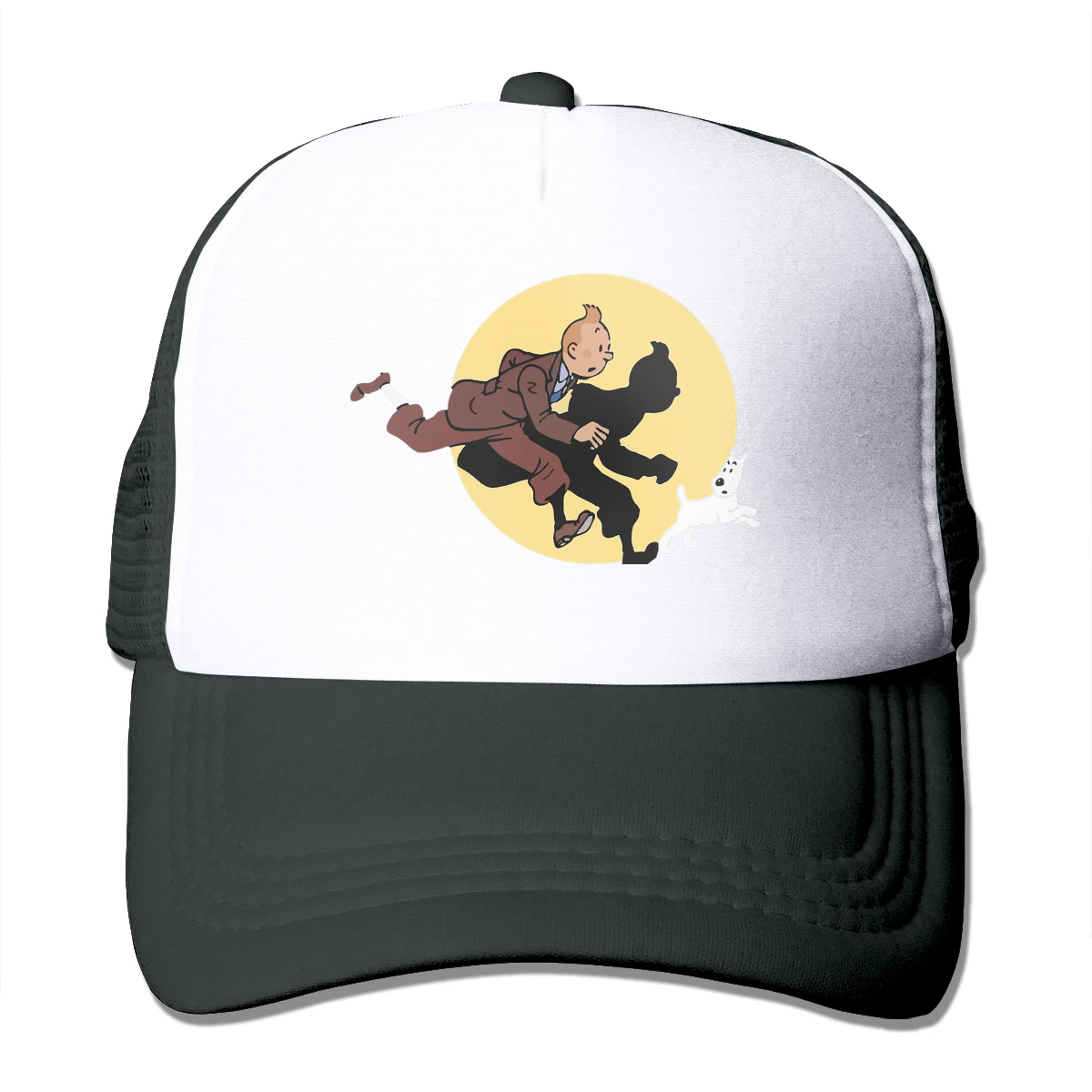 

The Adventures of Tintin Milu Adventure Anime Trucker Hats Run Mesh Net Baseball Cap Snapback Hip Hop Adjustable Peaked Hat