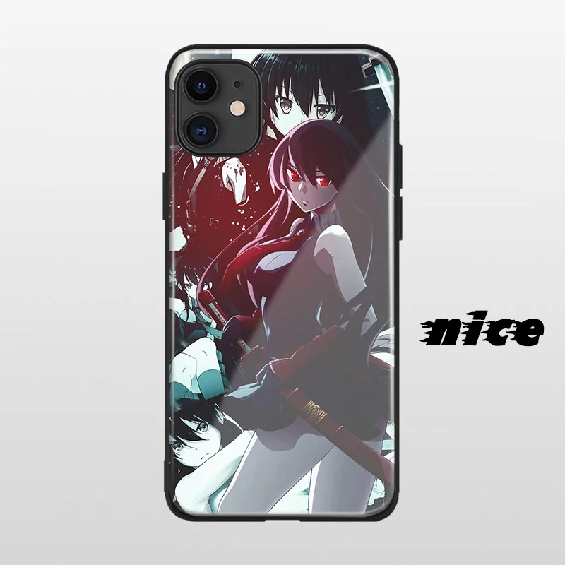 Стеклянный чехол Akame ga KILL для iPhone SE 6s 7 8 x xr xs 11 pro max Samsung s note 10 20 plus | Мобильные