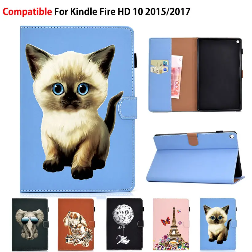 Чехол для Amazon Kindle Fire HD10 HD 10 2017 7th Gen чехол 2015 5th Funda планшет силиконовый PU кожаный
