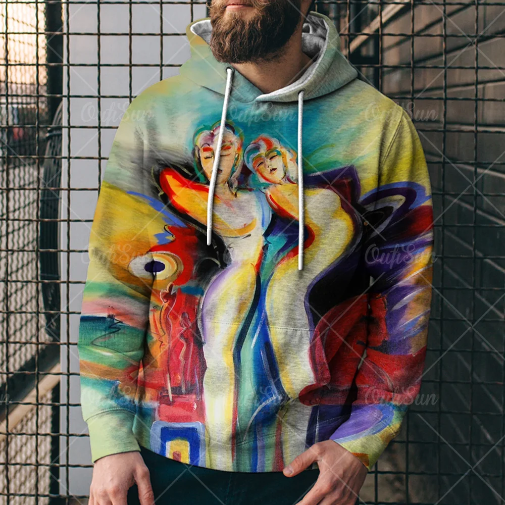 

3d Граффити удобный уличный Повседневный свитер Por2021 Новая мужская модная спортивная уличная толстовка одежда