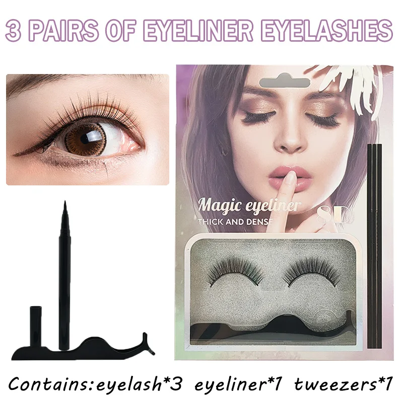 

Net red eyeliner for beginners glue-free false eyelashes simulation of natural and hand-made long eyelashes