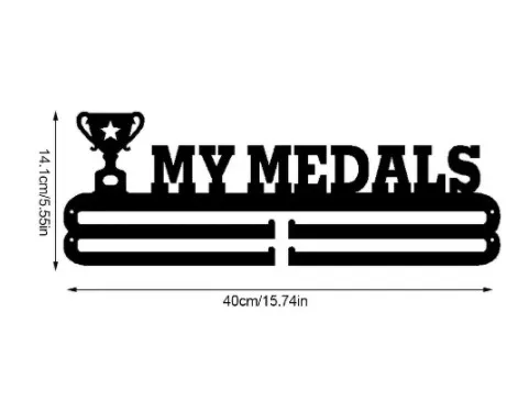 

Unique Metal Wall Mount Sports Medal Hanger and Lanyard Ribbon Display Holder Rack with Easy Hanging Hooks Medailles Opslag