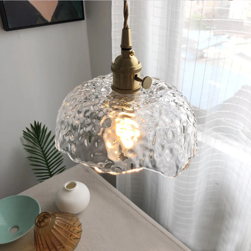 Японская ретро люстра из Латунного стекла простая современная прикроватная на