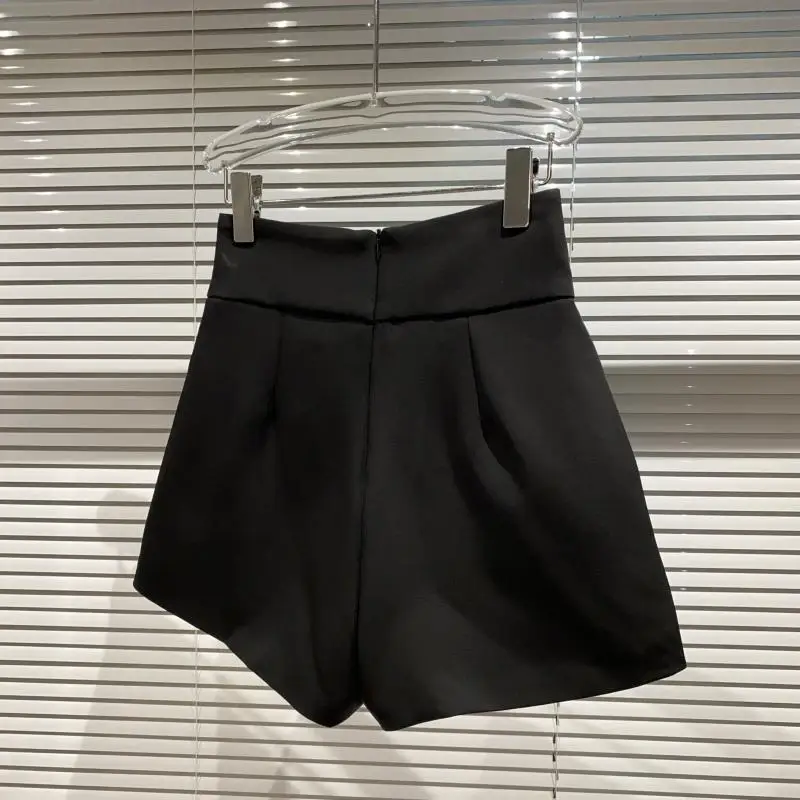 

2020 New Golden Chain Autumn Women Shorts High Waist Solid Color Office Lady Short-Pants Female Fashion Zipper Up Buttom