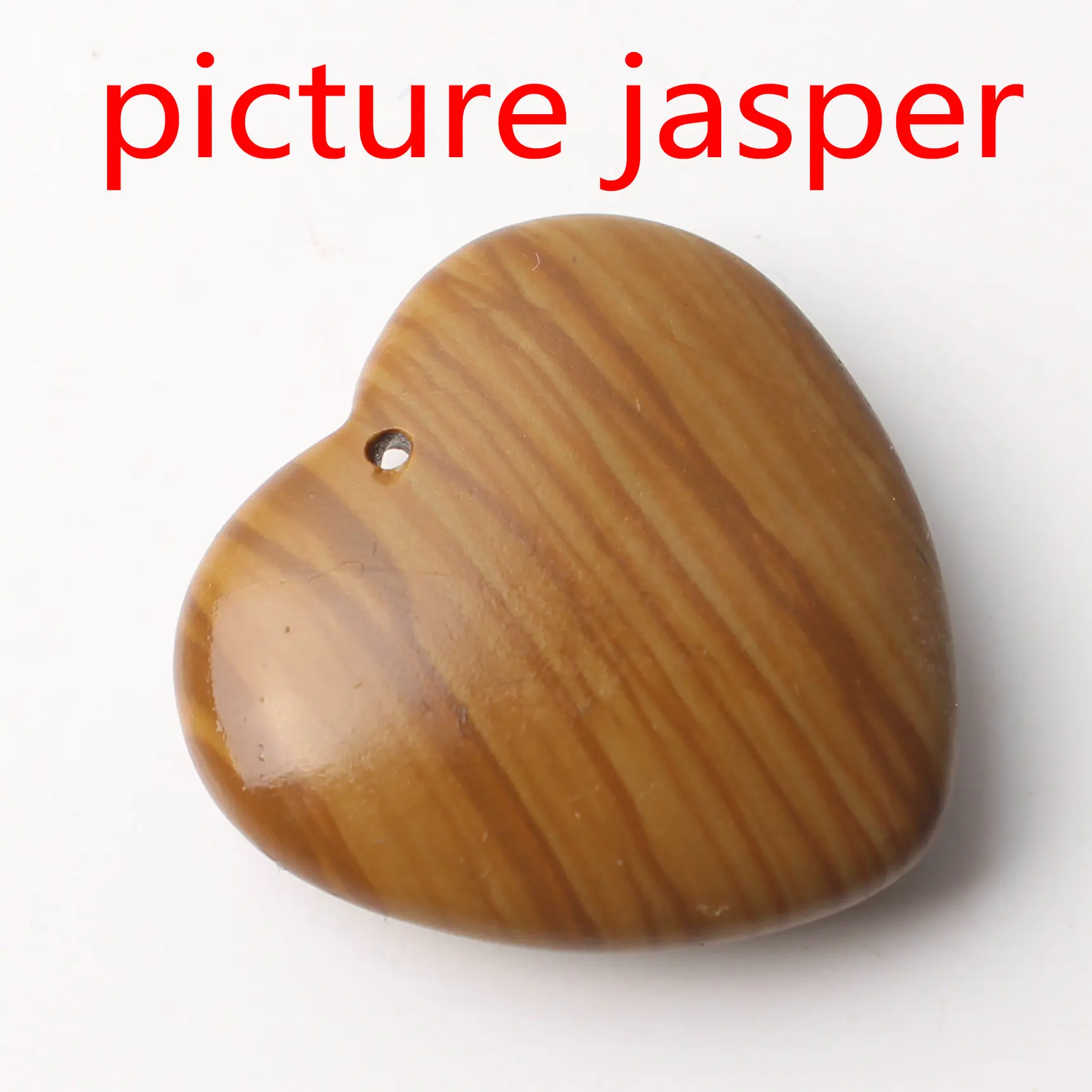 Picture jasper Натуральный кристалл Аметист Роза Кварц сердце форма кулон с отверстием ожерелье аксессуары ювелирных изделий камень, реики целебный подарок - Цвет: Picture jasper