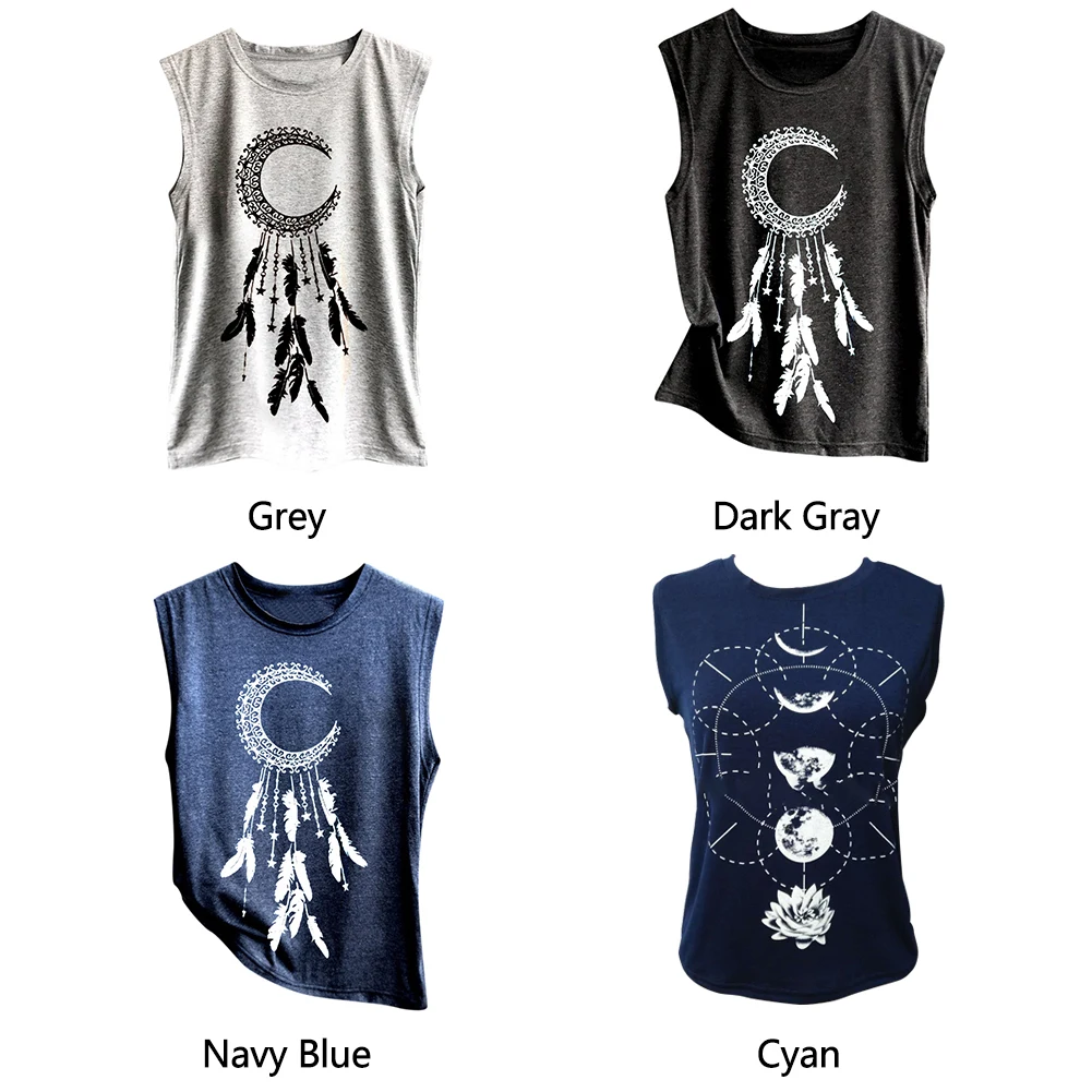 Повседневная Женская майка с принтом Йога простая без рукавов Вырез Лодочкой