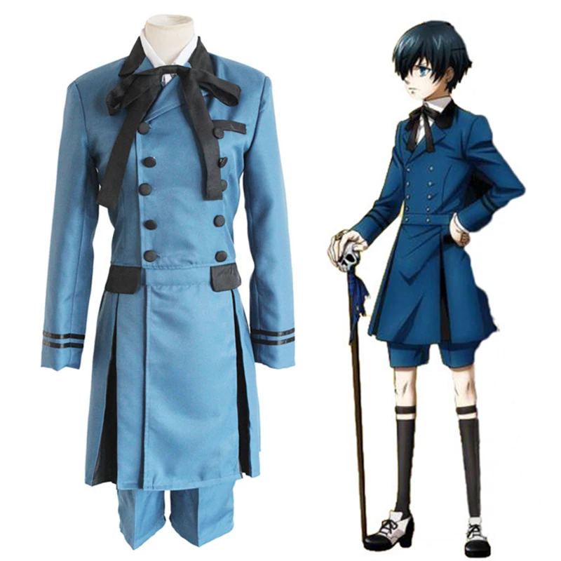 Костюмы для косплея черного Батлера из аниме костюм детектива одежда Хэллоуина