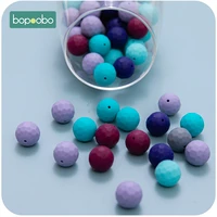 bopoobo 15mm 30pc silicone beads multifaceted beads food grade silicone teether diy pacifier clips beads necklace baby teether