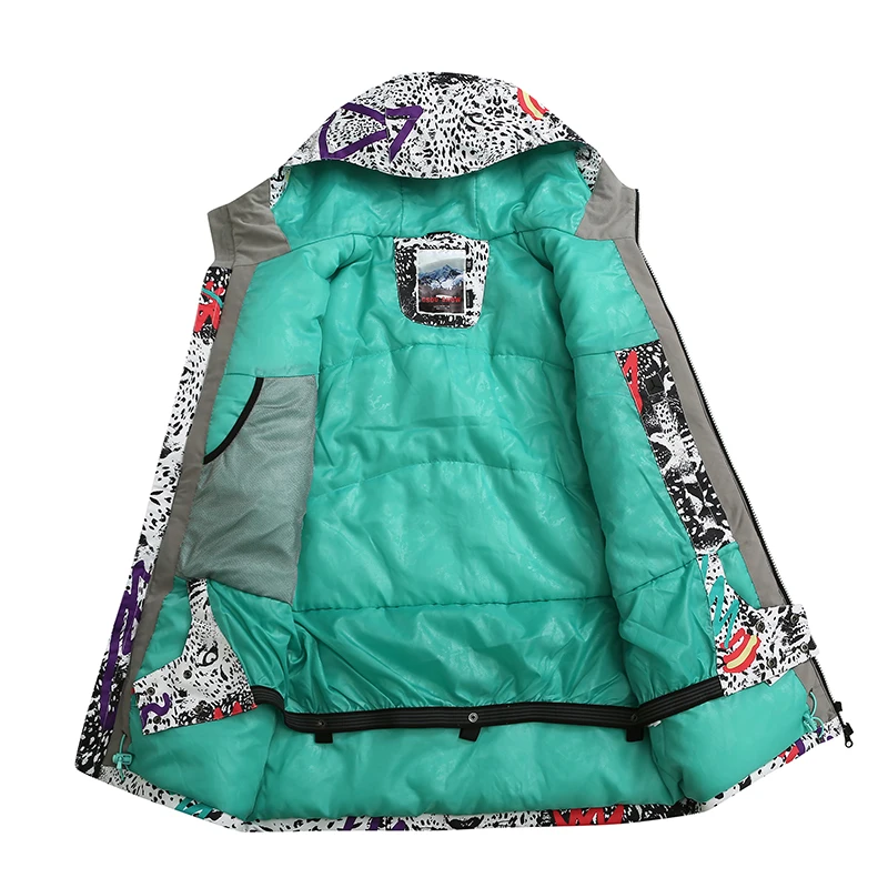 GSOU лыжная куртка для женщин зимняя водонепроницаемая ветрозащитная дышащая