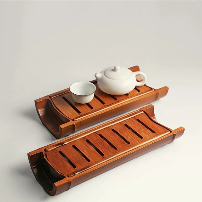 Бамбуковый поднос для чая Gongfu аксессуары церемоний хранение воды с сливной