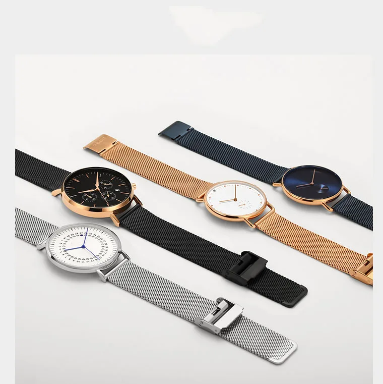 Ремешок Миланская петля из нержавеющей стали для наручных часов плетеный