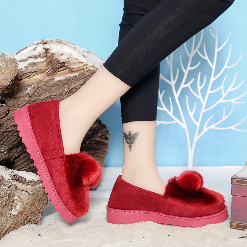 2020 New Winter Snow Boots Women Ankle Boots Ladies Suede Leather Warm Plush Women's Boots FemaleFlat Shoes