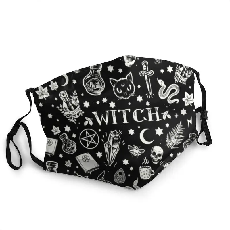 

Witch Pattern Breathable Mouth Face Mask Adult Halloween Cat SKull Mask Anti Dust Haze Protection Cover Respirator Mouth Muffle