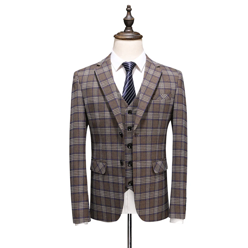 Британский Для мужчин в клетку высокого класса пользовательские тонкий