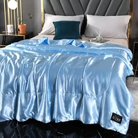 1pcs summer quilt ice silk washable cool feeling naked sleeping air condition duvet blanket thin children twin queen bedding