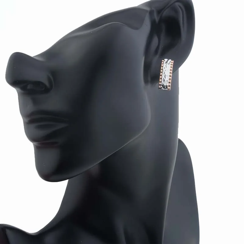 Женские серьги подвески с резным узором 2 стиля 7 мм/5 мм квадратная форма золото 585