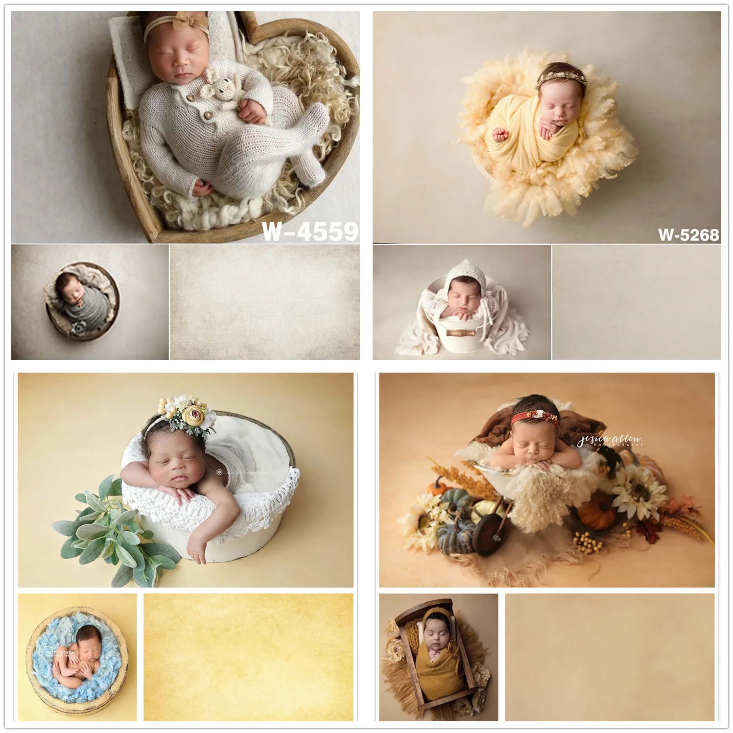 

Yellow Solid Texture Photography Backdrop Abstract Pure Color Newborn Baby Shower Birthday Photo Background Portraits Props