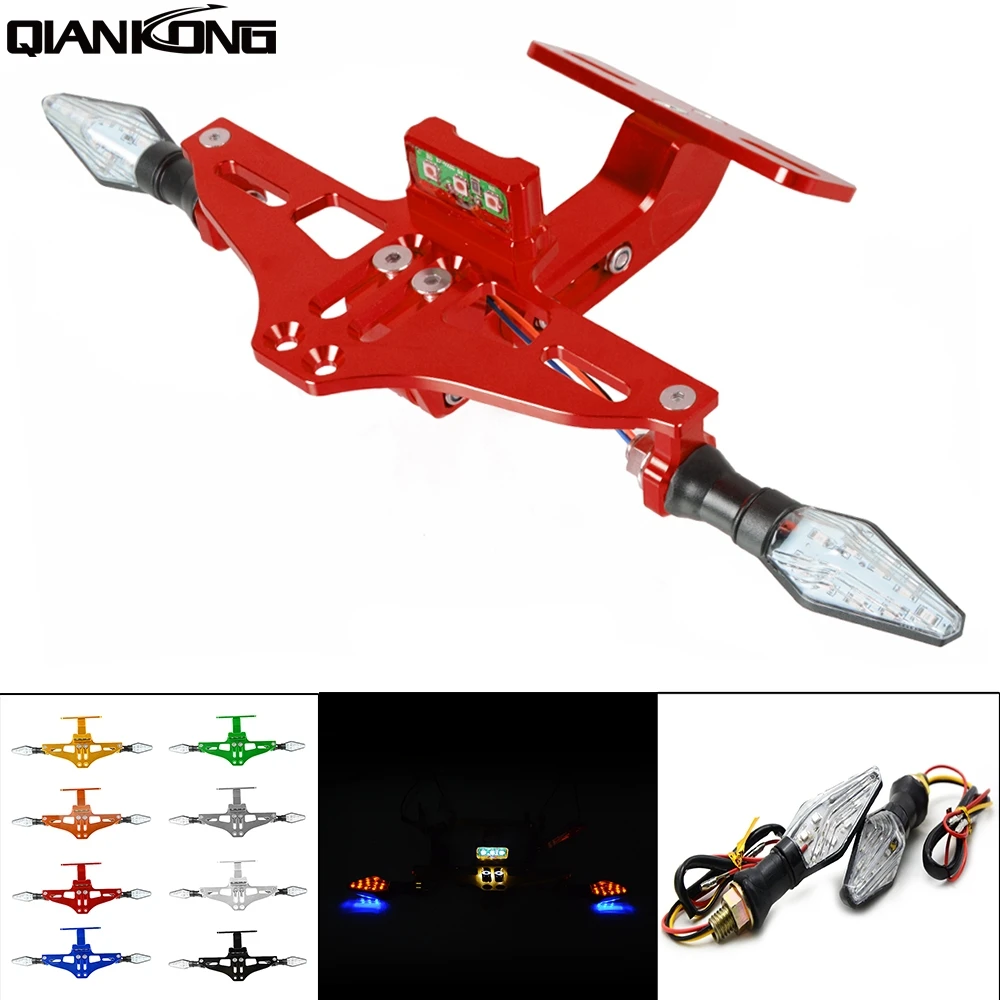 Универсальный CNC Мотоцикл Регулируемый угол Алюминиевый номерной знак держатель