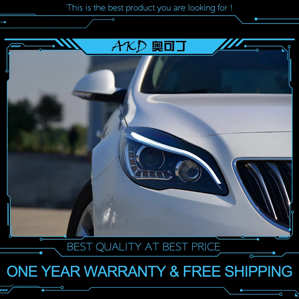 AKD тюнинг автомобильных фар для Buick Opel Regal 2014 2015 светодиодные фары DRL ходовые огни Bi