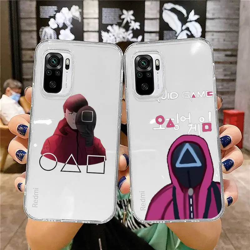 

Squid Game Lee Yu Mi Phone Case for xiaomi 11 redmi note 10 9 8 7 pro lite T A S 10T 9A 9S 8T pro 4G transparent coque funda