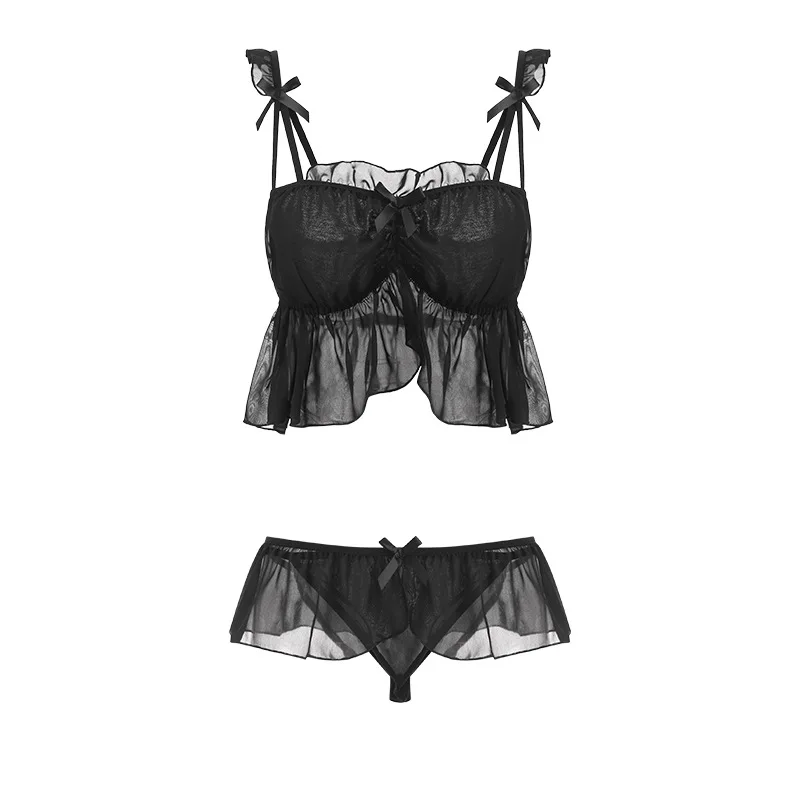 

Sexy Lovely Lingerie Women's Sleepwear Sexy Mesh See-through Bra Shorts Homewear Temptation Pajamas Erotic Underwear