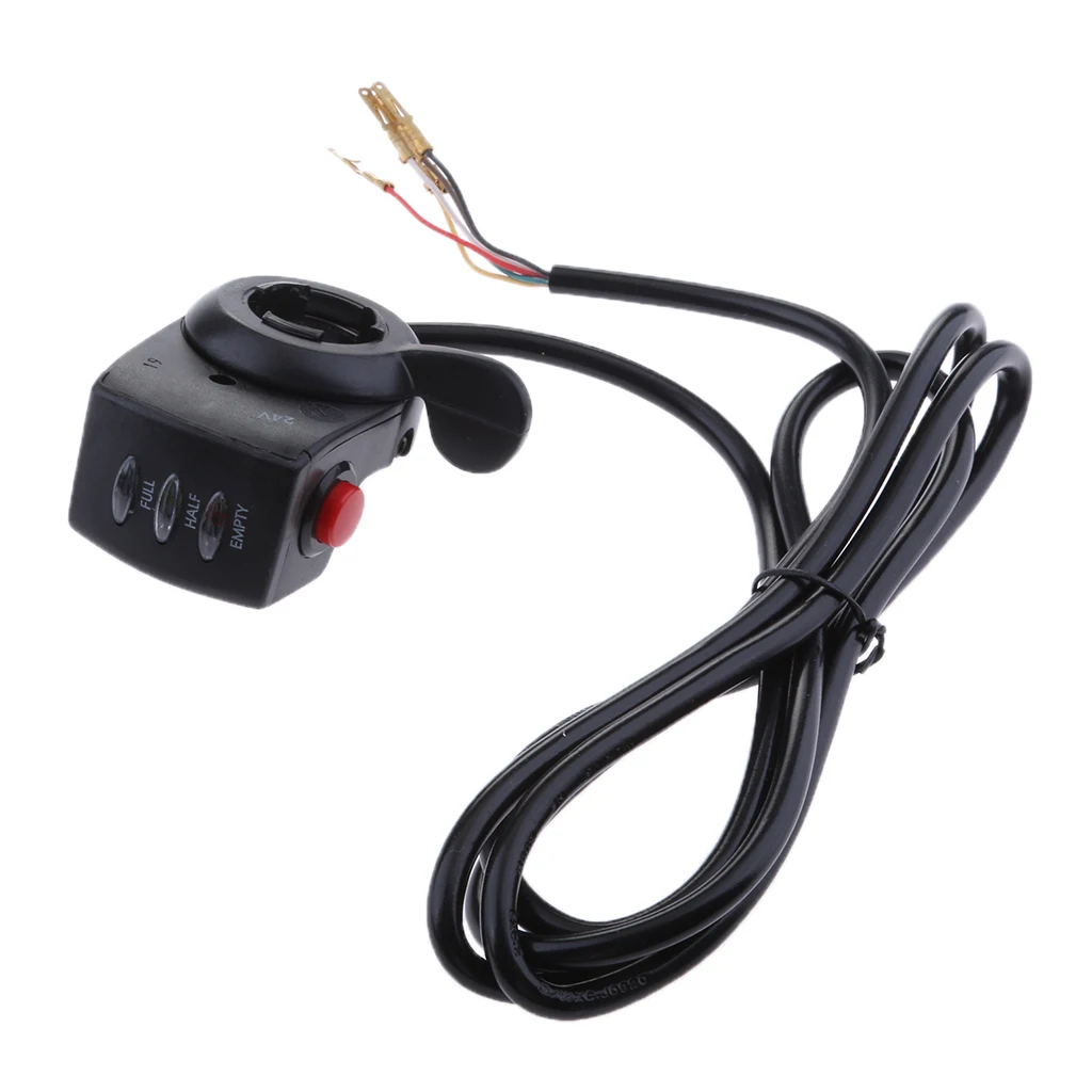 

22mm E-bike LED Power Display Self-lock Push Button Thumb Throttle with Cable 24V