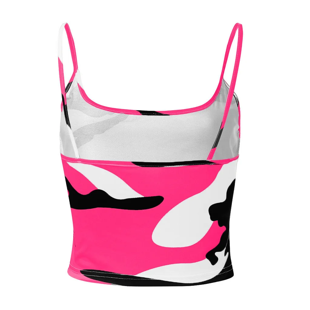 Sale and Hot Deals Summer Women Camouflage Sleeveless Tank Top Bustier Bra Vest Crop Top New Fashionable Sports Vest For