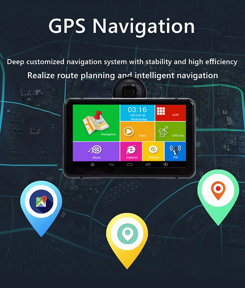 Автомобильный видеорегистратор Odare 7 дюймов HD GPS навигация FM Bluetooth AVIN Navitel Европа