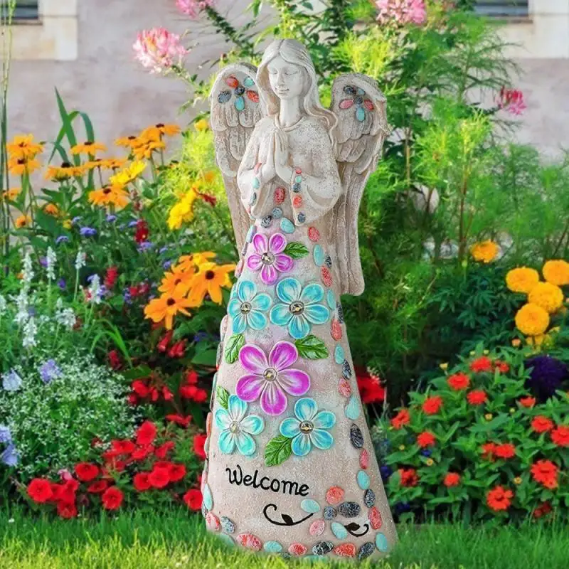 

New Solar Lawn Lights Garden Angel Solar Lamp Angel Pattern Waterproof Solar Light Resin Ground Light For Garden Landscape Decor