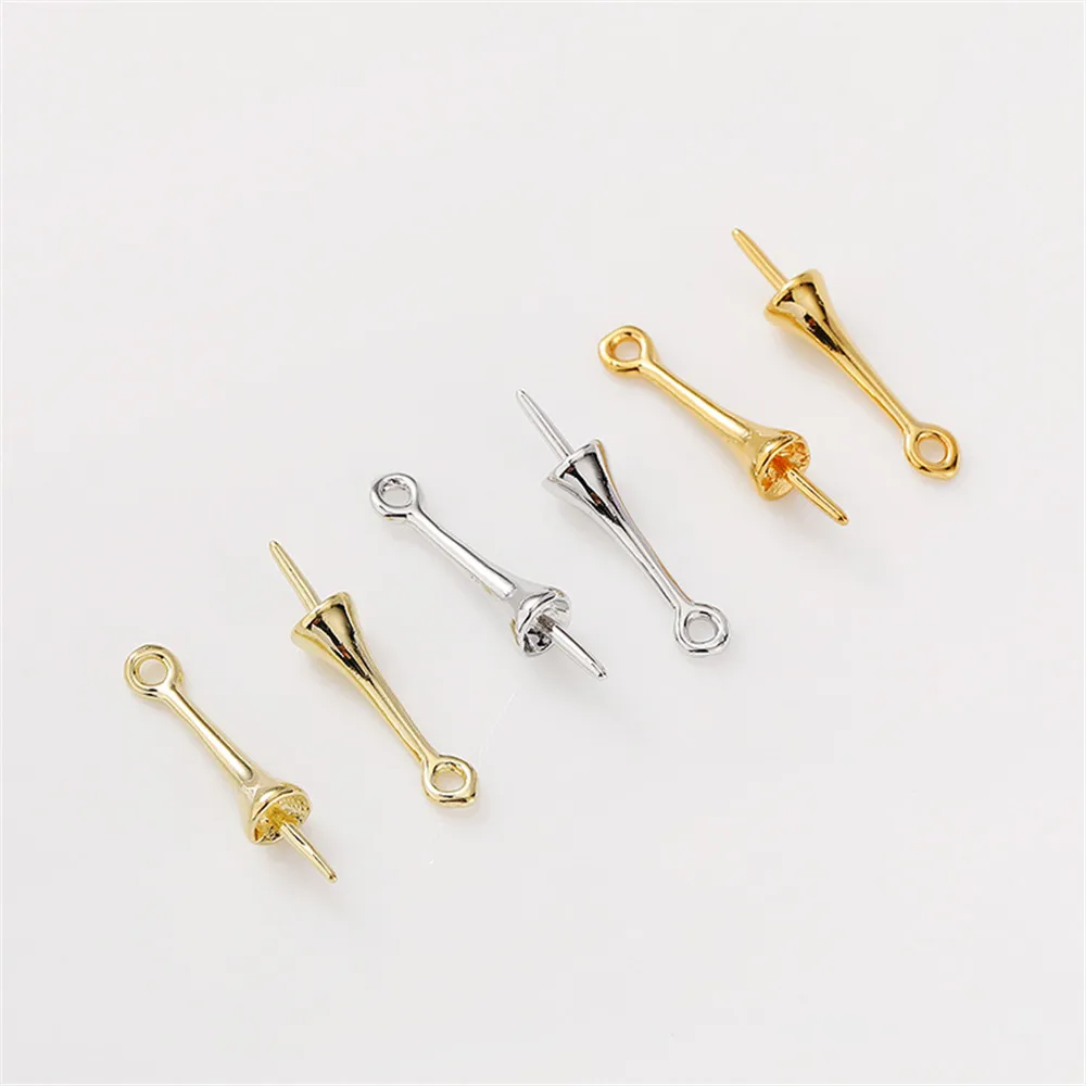 

14K gold-clad belt hanging half hole pearl pendant handmade DIY earrings accessories materials