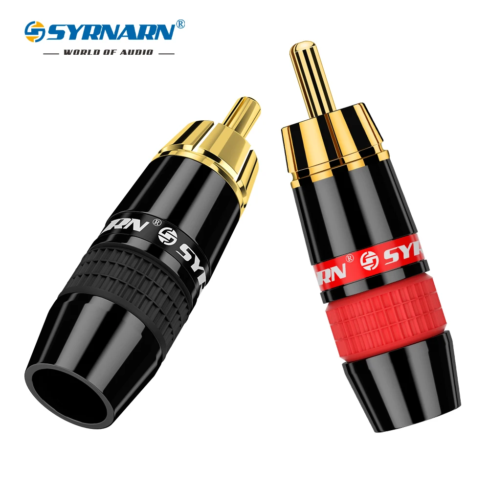 

8Pcs Plug RCA Connector 8mm 24K Gold Plated Professional Speaker Audio Adapter Wire Connector RCA Male Plug black&red super fast