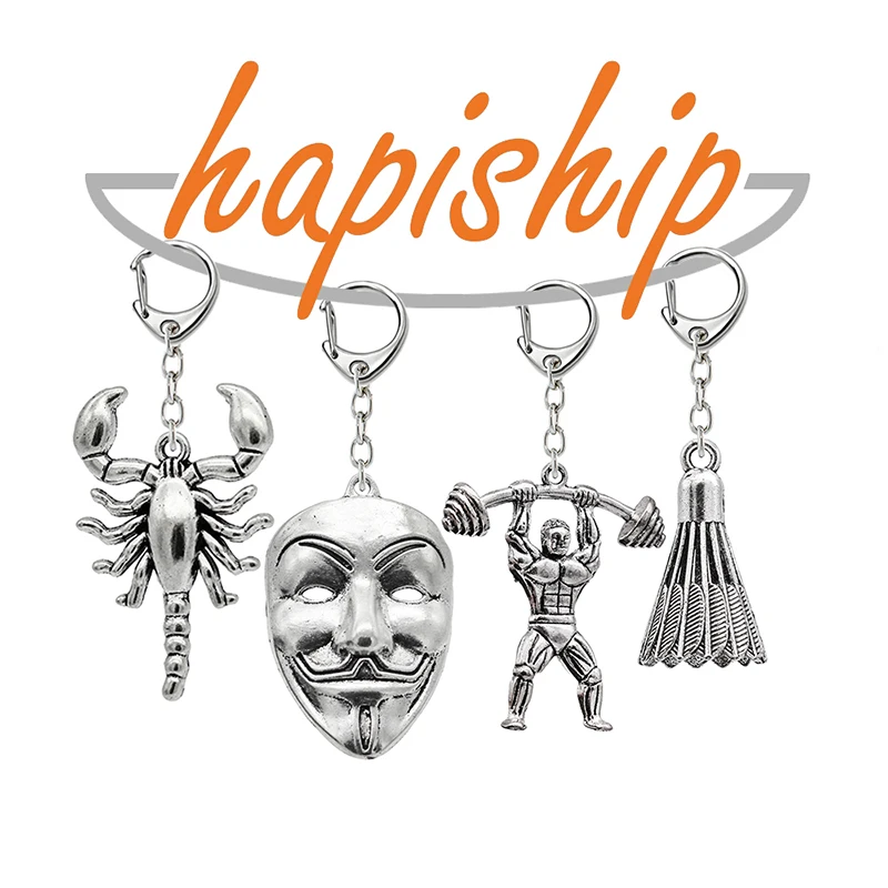 Hapiship 2018 Новая женская/Мужская мода Винтаж Скорпион бык Сова череп олень ключи