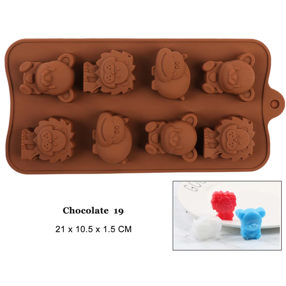 Силиконовая форма для шоколада Симпатичные в форме животных Еда силикона Кухня выпечки инструменты для шоколадные конфеты помадка для укр...