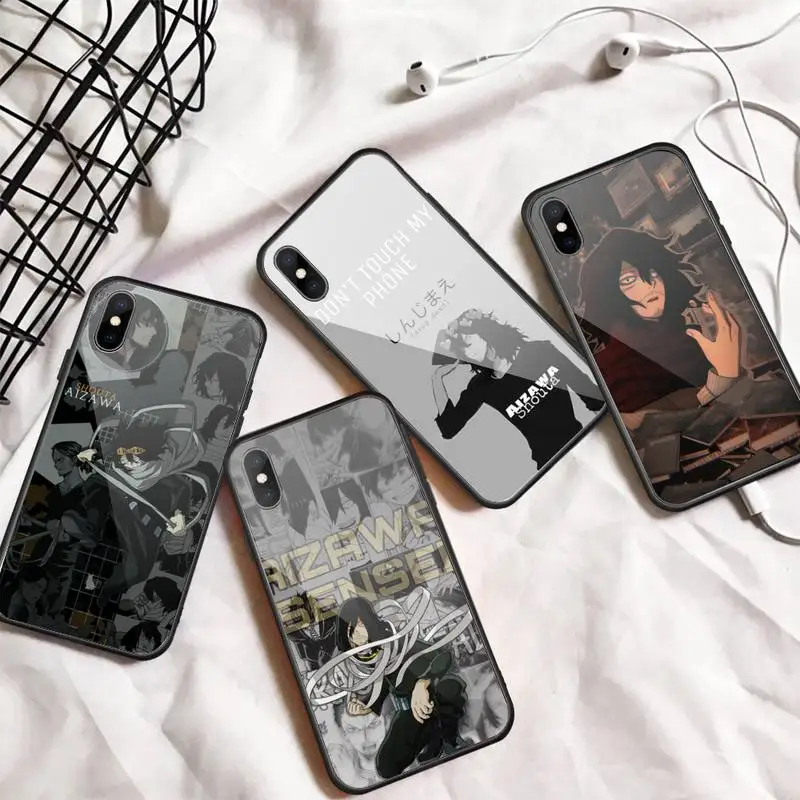 

My Hero Academia Aizawa Shouta Phone Case Tempered glass For iphone 6 7 8 plus X XS XR 11 12 13 PRO MAX mini