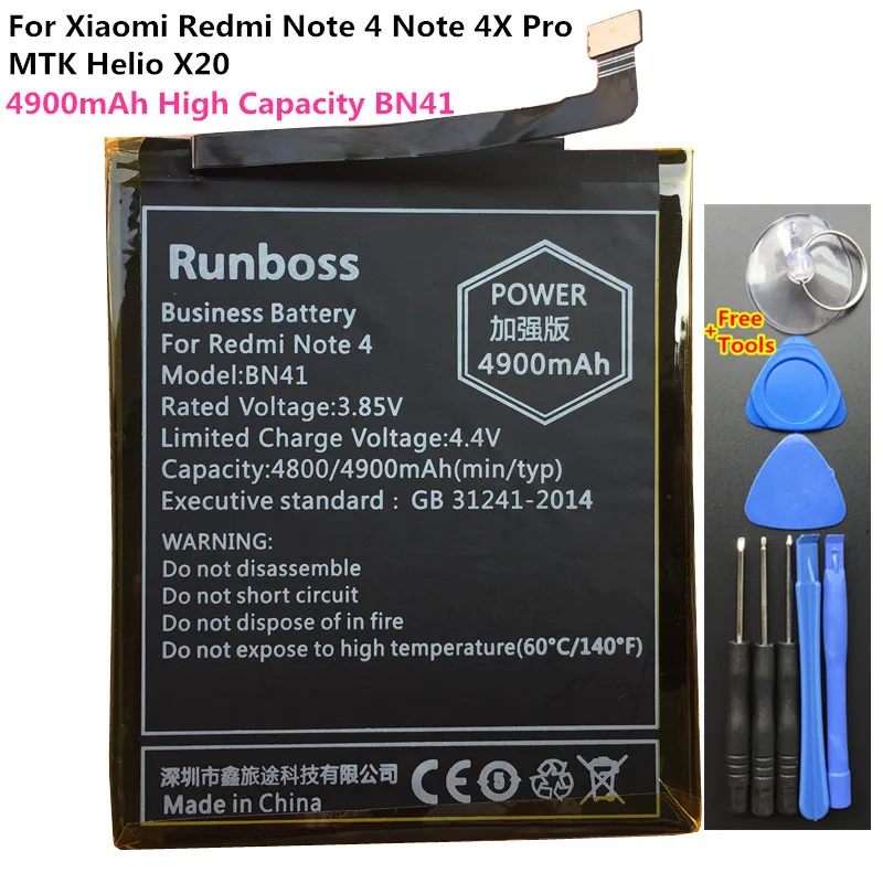 

BN41 4900 мАч оригинальная Подлинная запасная батарея для xiaomi Redmi Note 4 Pro Note4 Redrice Note 4 Note 4X Высококачественная версия