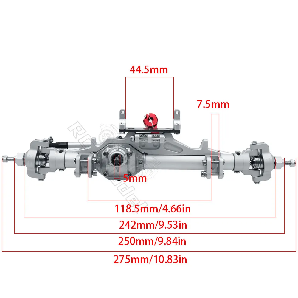 Eje delantero y trasero completo de aluminio en forma de diamante CNC, para 1/10 RC Crawler corredor de rocas Axial Wraith 90018 RR10 Capra 1,9 UTB-2