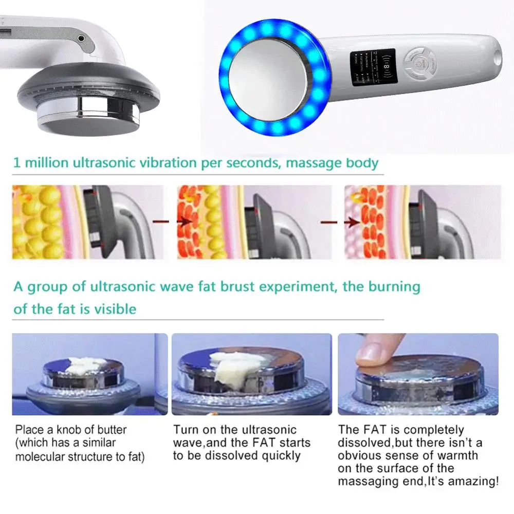 

1 Set EMS Body Slimming Massager Ultrasonic Cavitation Anti Cellulite Massage Fat Burner Weight Loss Face Skin Care