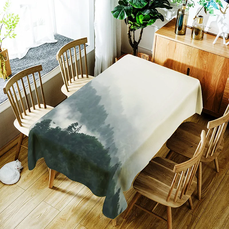 

PVC Ink Painting Printed Pattern Washable Decorative Household Waterproof Tablecloth