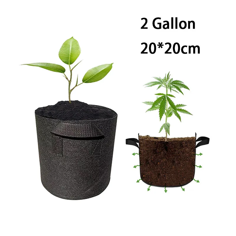 

2 Gallon Home Garden Tree Pots Plant Grow Bags Garden Planting Bags Jardin Growing Bag Fruit Vegetables Planter Bags