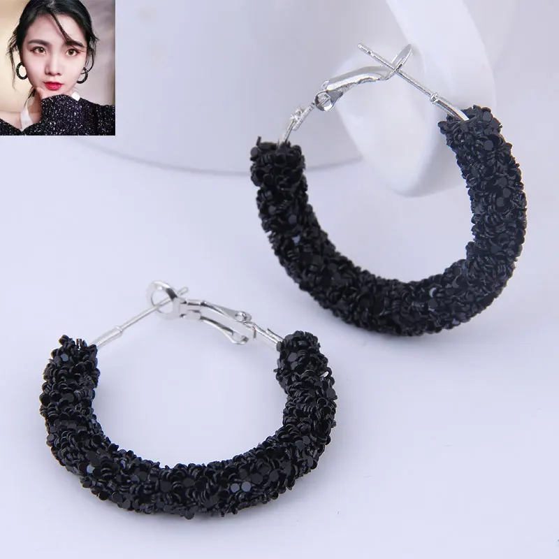 Модные большие серьги в Корейском стиле для женщин женские модные серебряные