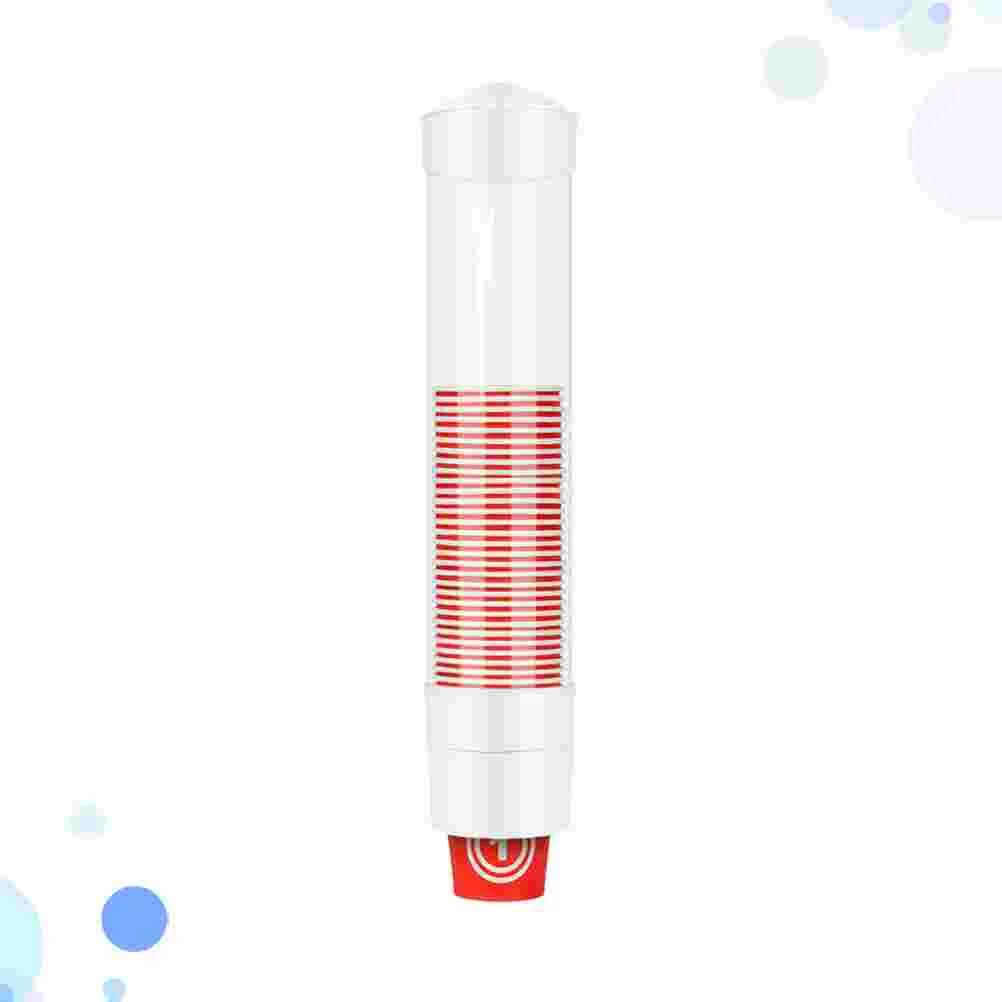 

Wall Mounted Paper Cup Rack Disposable Cup Dispenser Automatic Beverage Cup Holder without Paper Cup White
