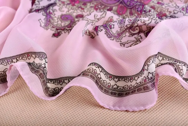 Весенняя двухцветная шелковая сатиновая квадратная лента для волос хиджаб