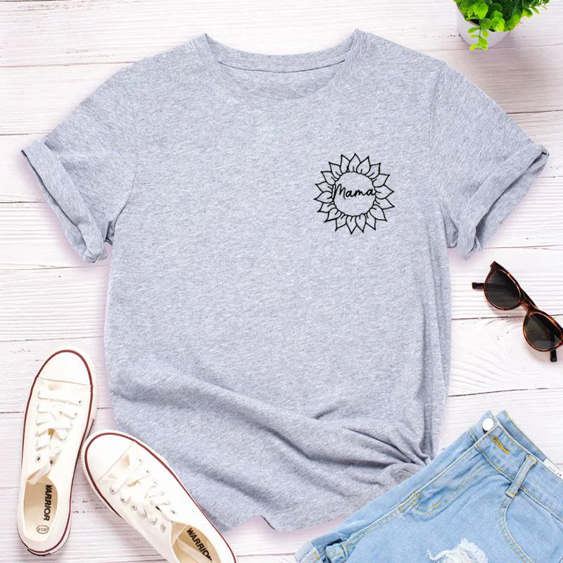 

2021 summer new high-quality casual mother short-sleeved pure cotton ladies graphic T-shirt